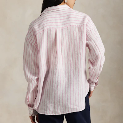 (W) Polo Ralph Lauren 条纹亚麻衬衫宽松版 粉色. WMPOSHTNDO20886-999 Purchase (W) Polo Ralph Lauren 条纹亚麻衬衫宽松版 粉色. WMPOSHTNDO20886-999