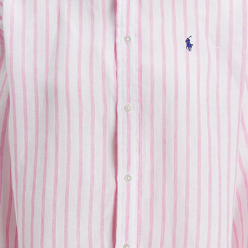 Details for (W) Polo Ralph Lauren 条纹亚麻衬衫宽松版 粉色. WMPOSHTNDO20886-999
