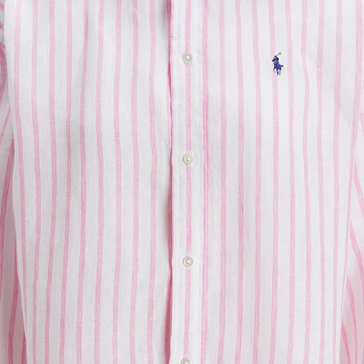 (W) Polo Ralph Lauren 条纹亚麻衬衫宽松版 粉色. WMPOSHTNDO20886-999 Details for (W) Polo Ralph Lauren 条纹亚麻衬衫宽松版 粉色. WMPOSHTNDO20886-999