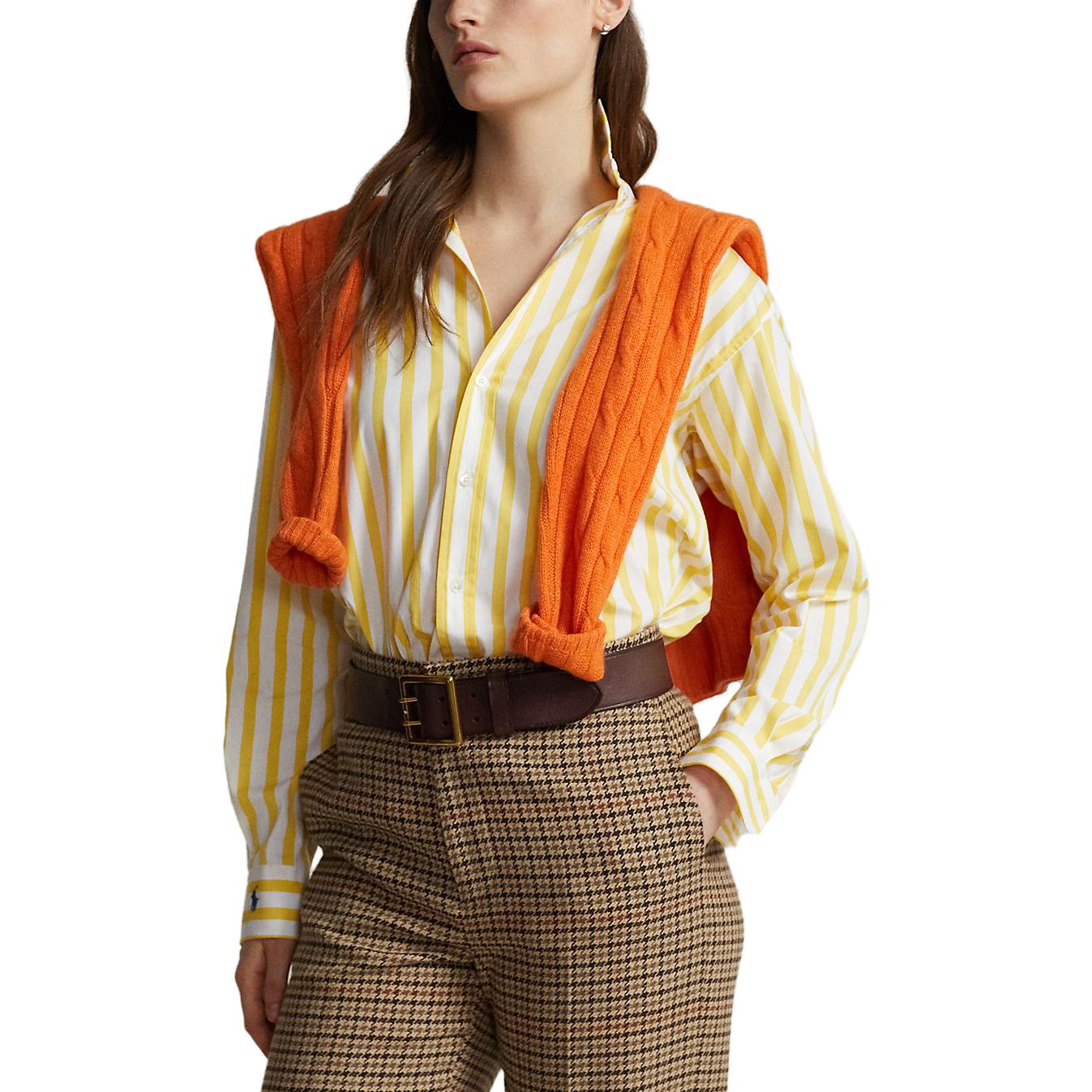 (Women) Polo Ralph Lauren  Striped Yellow Single-Breasted Shirt. WMPOSHTNDN20186-700 圖 3