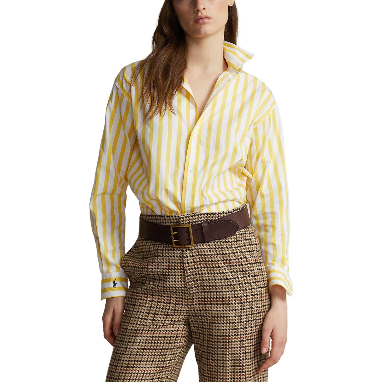(Women) Polo Ralph Lauren  Striped Yellow Single-Breasted Shirt. WMPOSHTNDN20186-700 圖 5