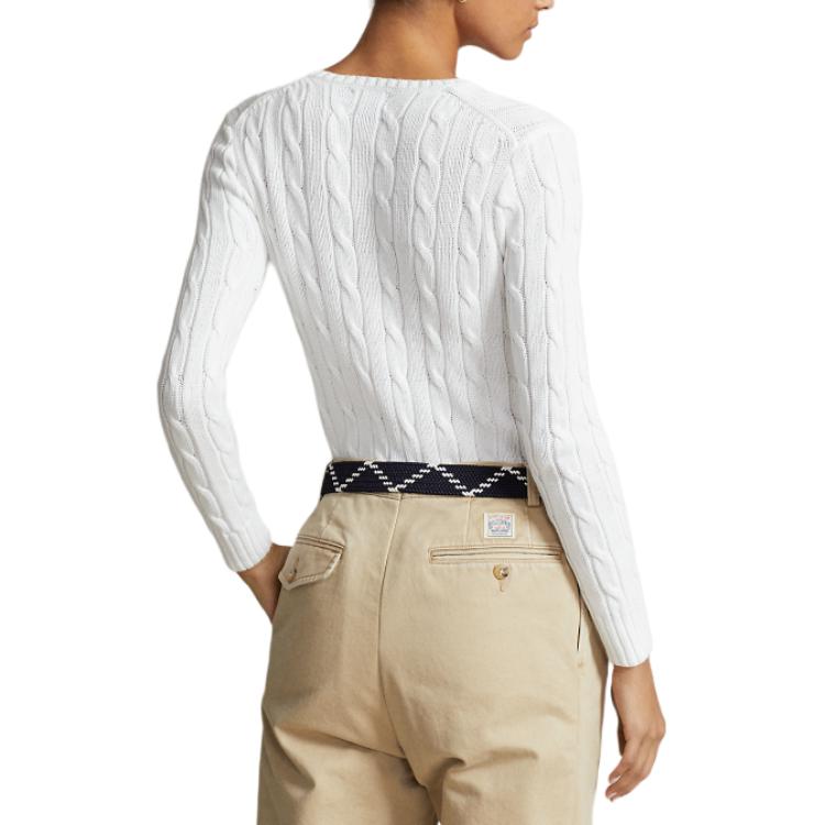 Purchase (W) Polo Ralph Lauren Sweater V-Neck Kait Kabel Kapas Putih. WMPOSWENC020655-100