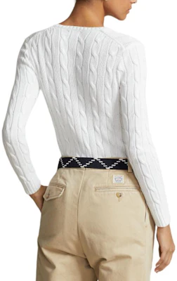 (W) Polo Ralph Lauren Sweater V-Neck Kait Kabel Kapas Putih. WMPOSWENC020655-100 Purchase (W) Polo Ralph Lauren Sweater V-Neck Kait Kabel Kapas Putih. WMPOSWENC020655-100