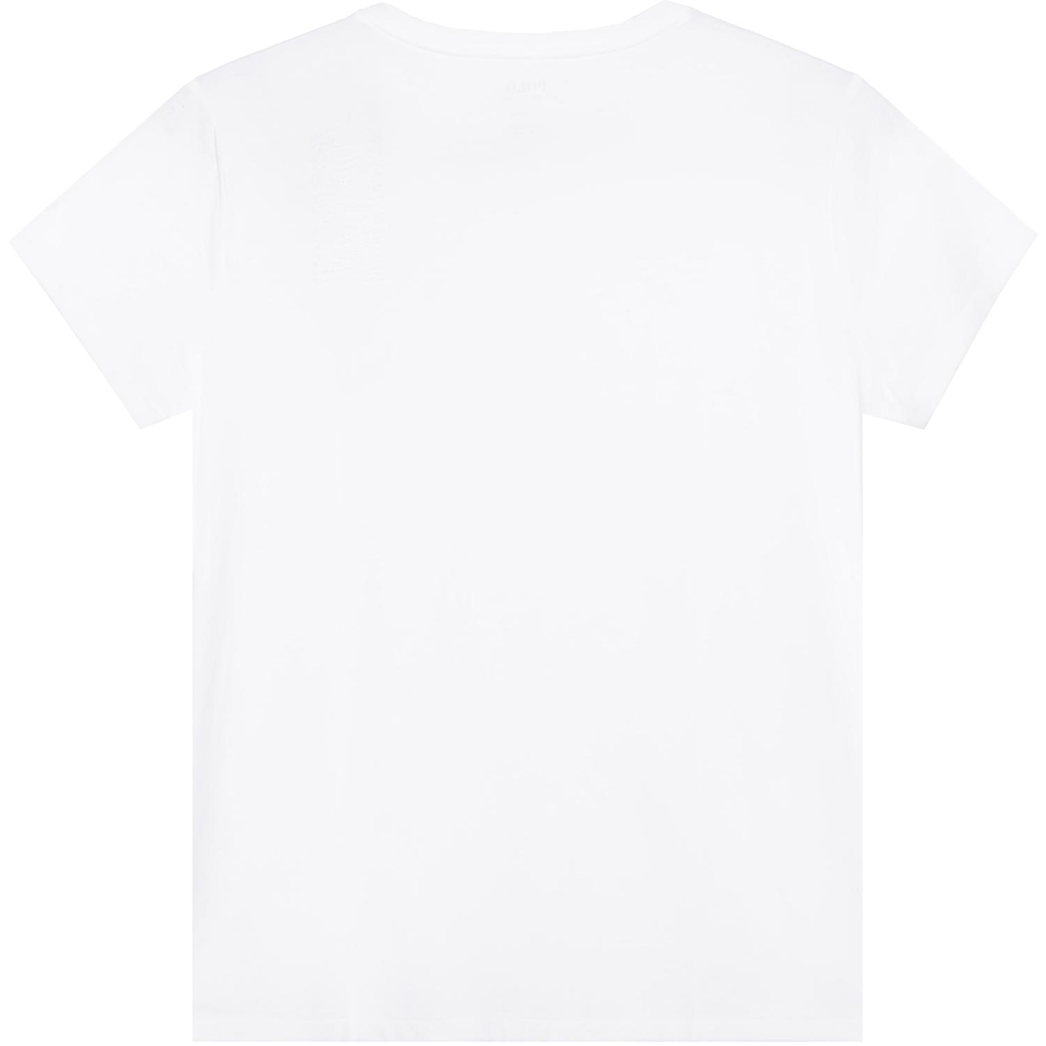 Lookbook (W) Polo Ralph Lauren 刺繡標誌V領白色T恤。 211747406-003