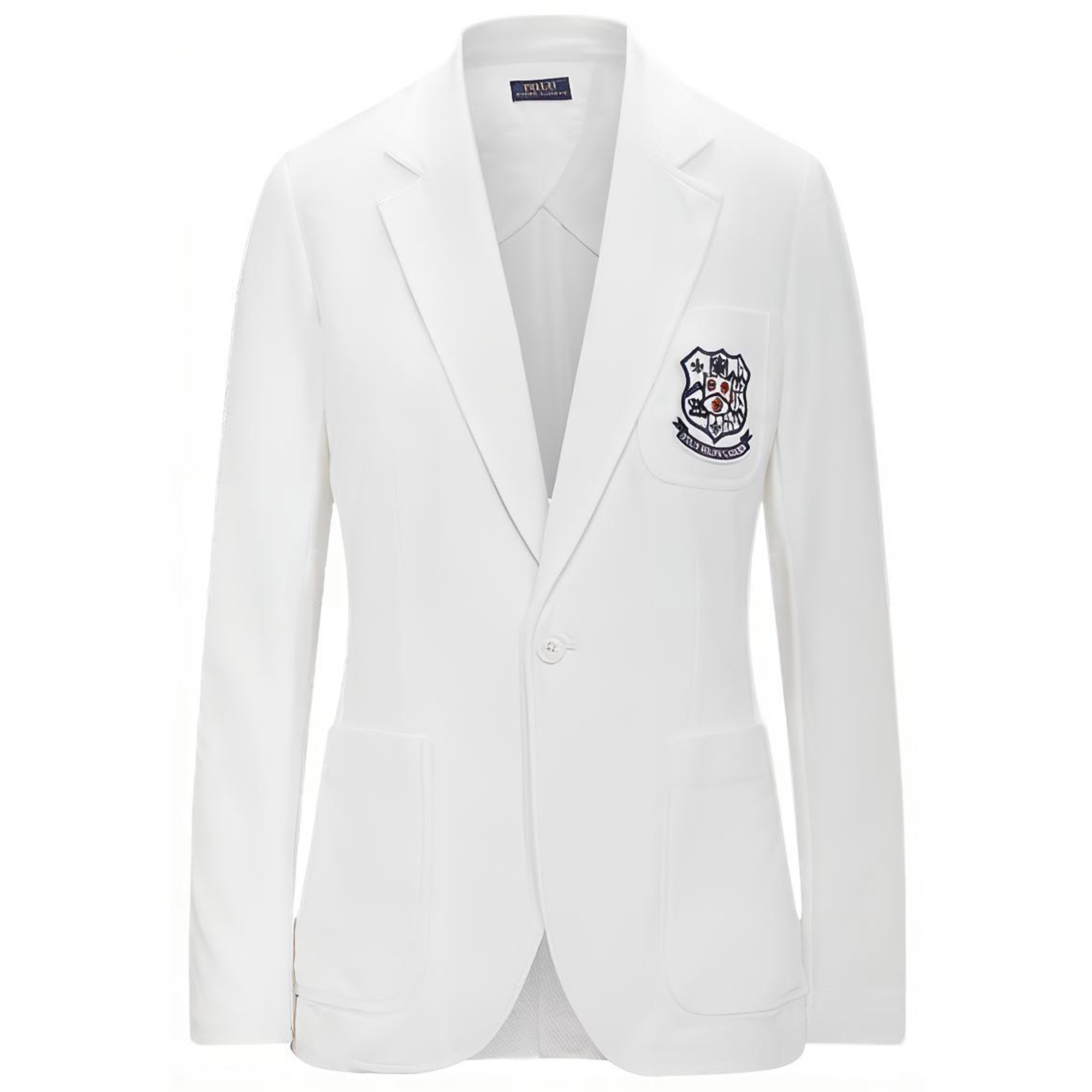 (Women) Polo Ralph Lauren  White Blazer with Solid Logo Crest Design WMPOOTWN5V20139-100