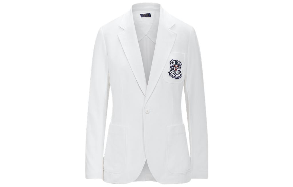 Order (W) 폴로 랄프로렌 화이트 블레이저 솔리드 로고 크레스트 디자인 WMPOOTWN5V20139-100