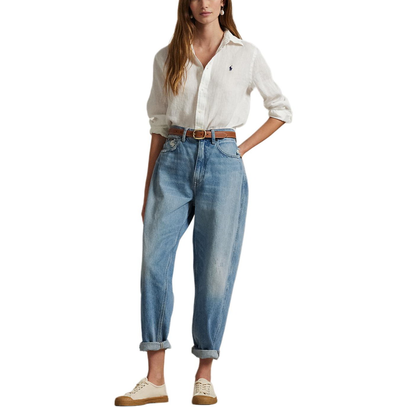 (Women) Polo Ralph Lauren  White Button-Up Long Sleeve Shirt WMPOSHTNDO20576100.211970730-001 圖 3