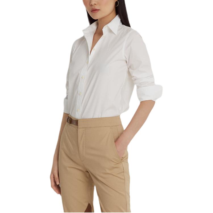 Lookbook (W) Polo Ralph Lauren 白色长袖纽扣衬衫。 WMLRSHTS6820100-100