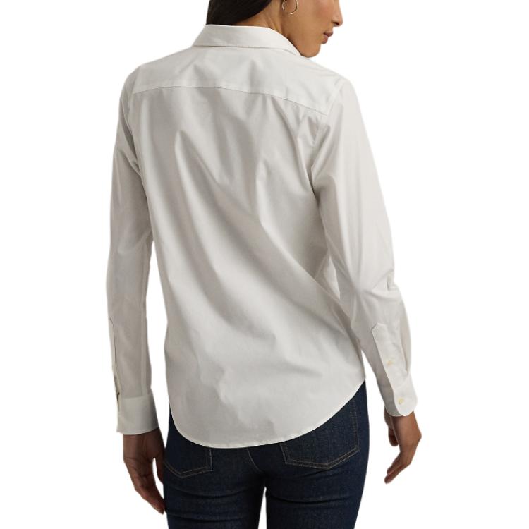 Shop (W) Polo Ralph Lauren 白色长袖纽扣衬衫。 WMLRSHTS6820100-100