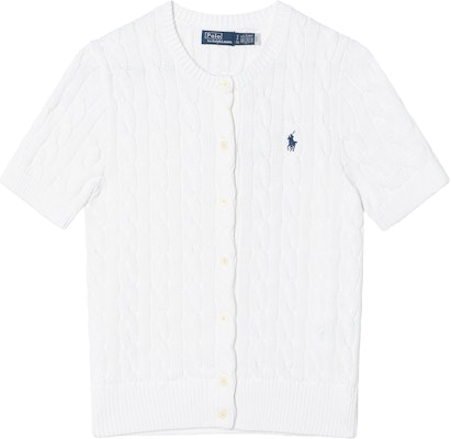 (W) Polo Ralph Lauren 白色繩結紋純棉短袖開襟外套上衣 100053185 Buy (W) Polo Ralph Lauren 白色繩結紋純棉短袖開襟外套上衣 100053185