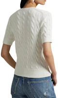 Details for (W) Polo Ralph Lauren 白色繩結紋純棉短袖開襟外套上衣 100053185