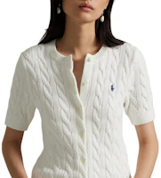 Sizing (W) Polo Ralph Lauren 白色繩結紋純棉短袖開襟外套上衣 100053185