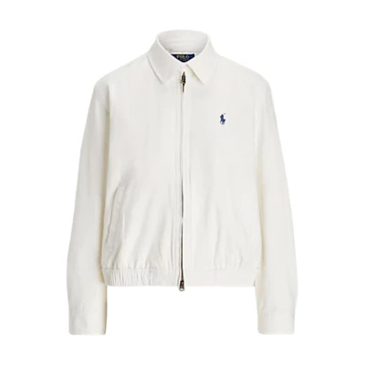 (Women) Polo Ralph Lauren White Embroidered Logo Zip-Up Polo Jacket. 211839314-004