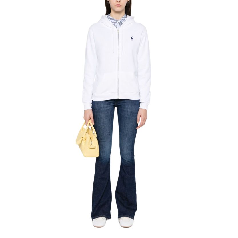 (Women) Polo Ralph Lauren  White Hoodie with Logo Embroidery and Full Zip. 211935584-008 圖 5