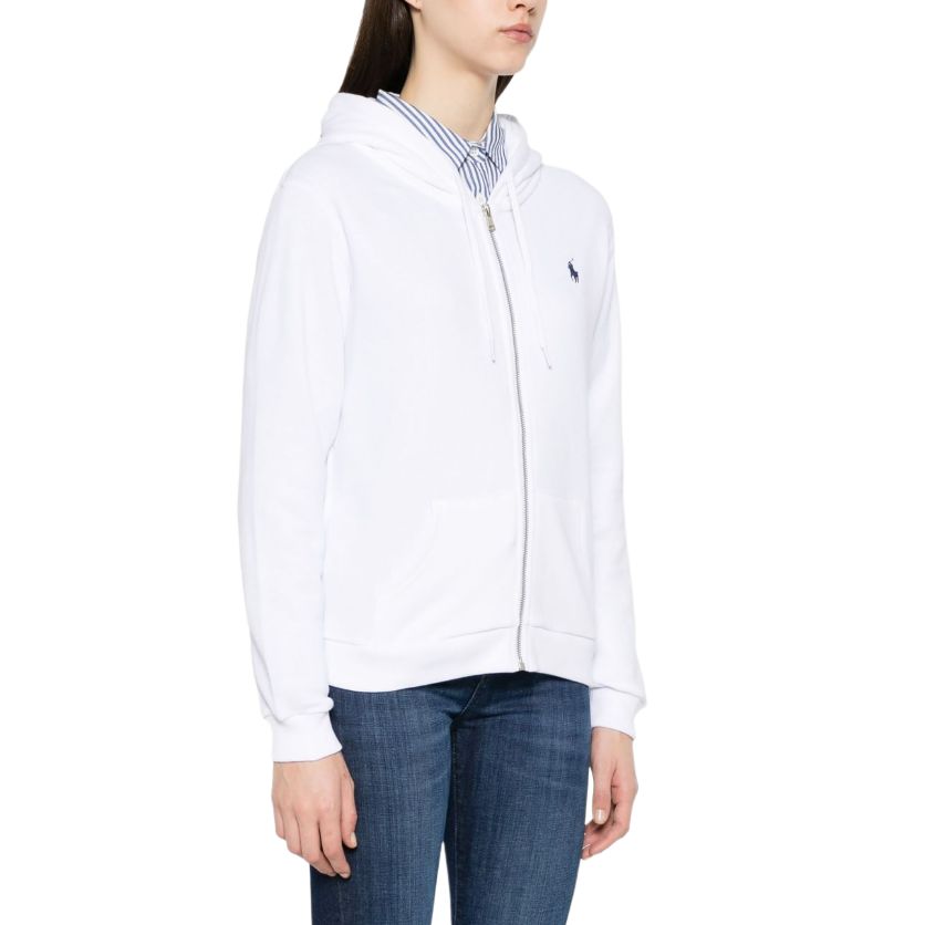 (Women) Polo Ralph Lauren  White Hoodie with Logo Embroidery and Full Zip. 211935584-008 圖 6