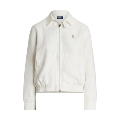 (Women) Polo Ralph Lauren White Logo Zip-Up Loose-Fit Jacket 100006862