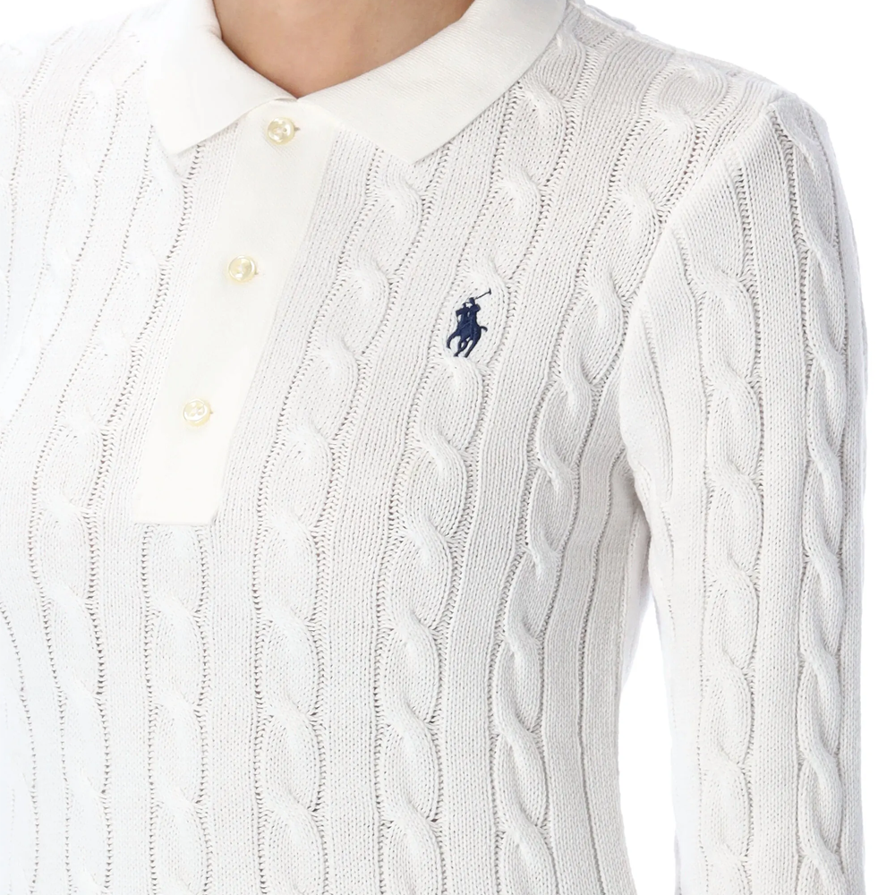 (Women) Polo Ralph Lauren  White Long Sleeve Knit Shirt with Embroidered Logo 211959100-005 圖 4