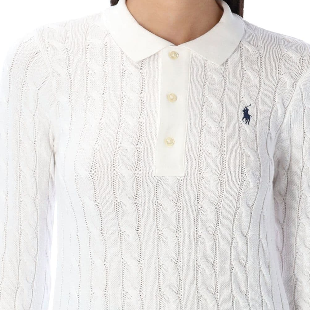 (Women) Polo Ralph Lauren  White Long Sleeve Knit Shirt with Embroidered Logo 211959100-005 圖 5