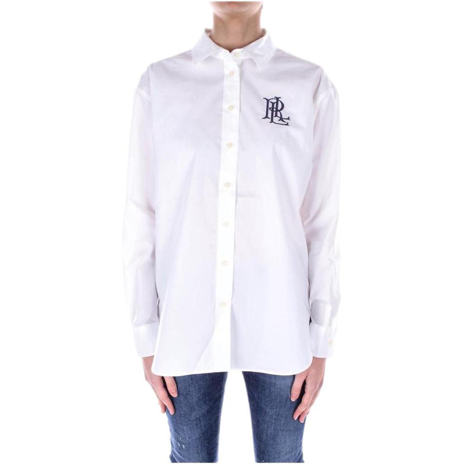 Buy (W) Polo Ralph Lauren 白色长袖衬衫 舒适版型 带标志。 200932538-001