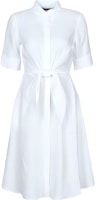 (Women) Polo Ralph Lauren White Short-Sleeve Button-Down Midi Dress. 200831364-001 (Women) Polo Ralph Lauren White Short-Sleeve Button-Down Midi Dress. 200831364-001
