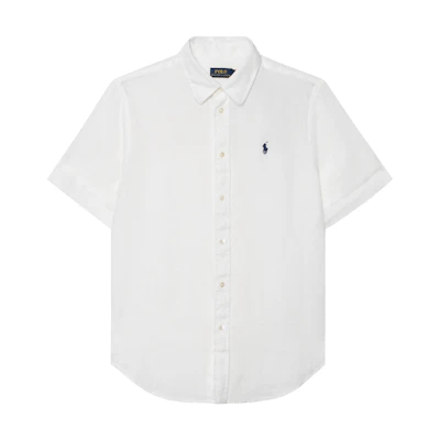 (Women) Polo Ralph Lauren White Short Sleeve Shirt with Pony Logo Embroidery. 211A92158-004