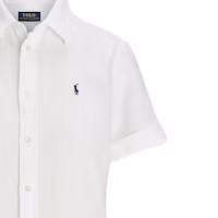 Shop (W) Polo Ralph Lauren Camisa Blanca Manga Corta con Bordado del Logo de Pony. 211A92158-004