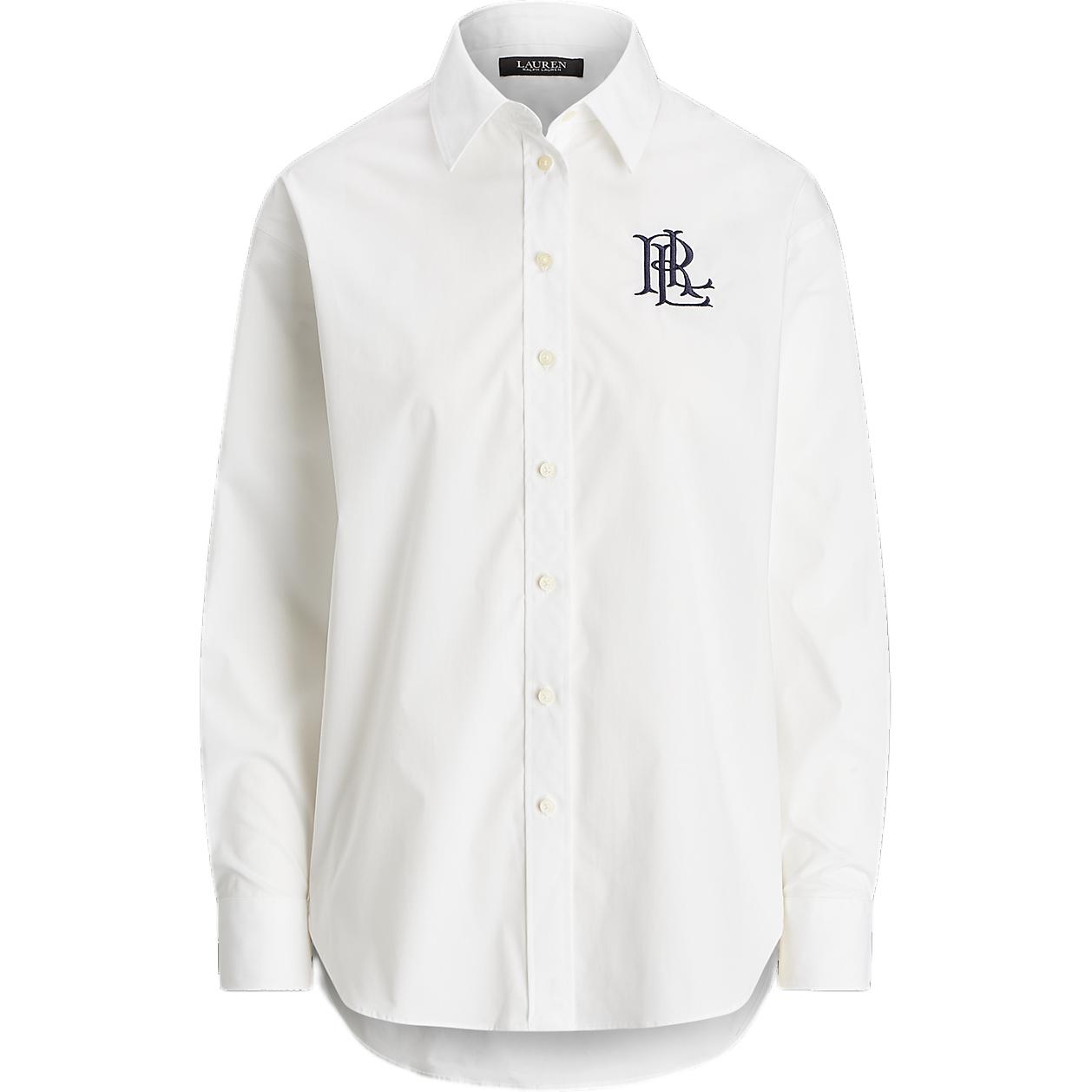 Order (W) Polo Ralph Lauren Camisa Blanca de Manga Larga con Letras y Botón Simple WMLRSHTS6820379-100