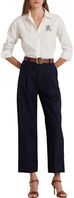 (W) Polo Ralph Lauren Camisa Blanca de Manga Larga con Letras y Botón Simple WMLRSHTS6820379-100 Lookbook (W) Polo Ralph Lauren Camisa Blanca de Manga Larga con Letras y Botón Simple WMLRSHTS6820379-100