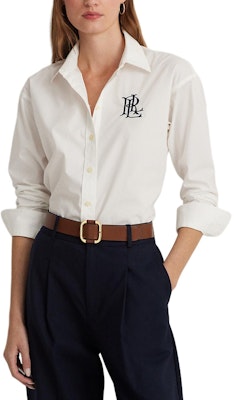 (W) Polo Ralph Lauren Camisa Blanca de Manga Larga con Letras y Botón Simple WMLRSHTS6820379-100 Shop (W) Polo Ralph Lauren Camisa Blanca de Manga Larga con Letras y Botón Simple WMLRSHTS6820379-100