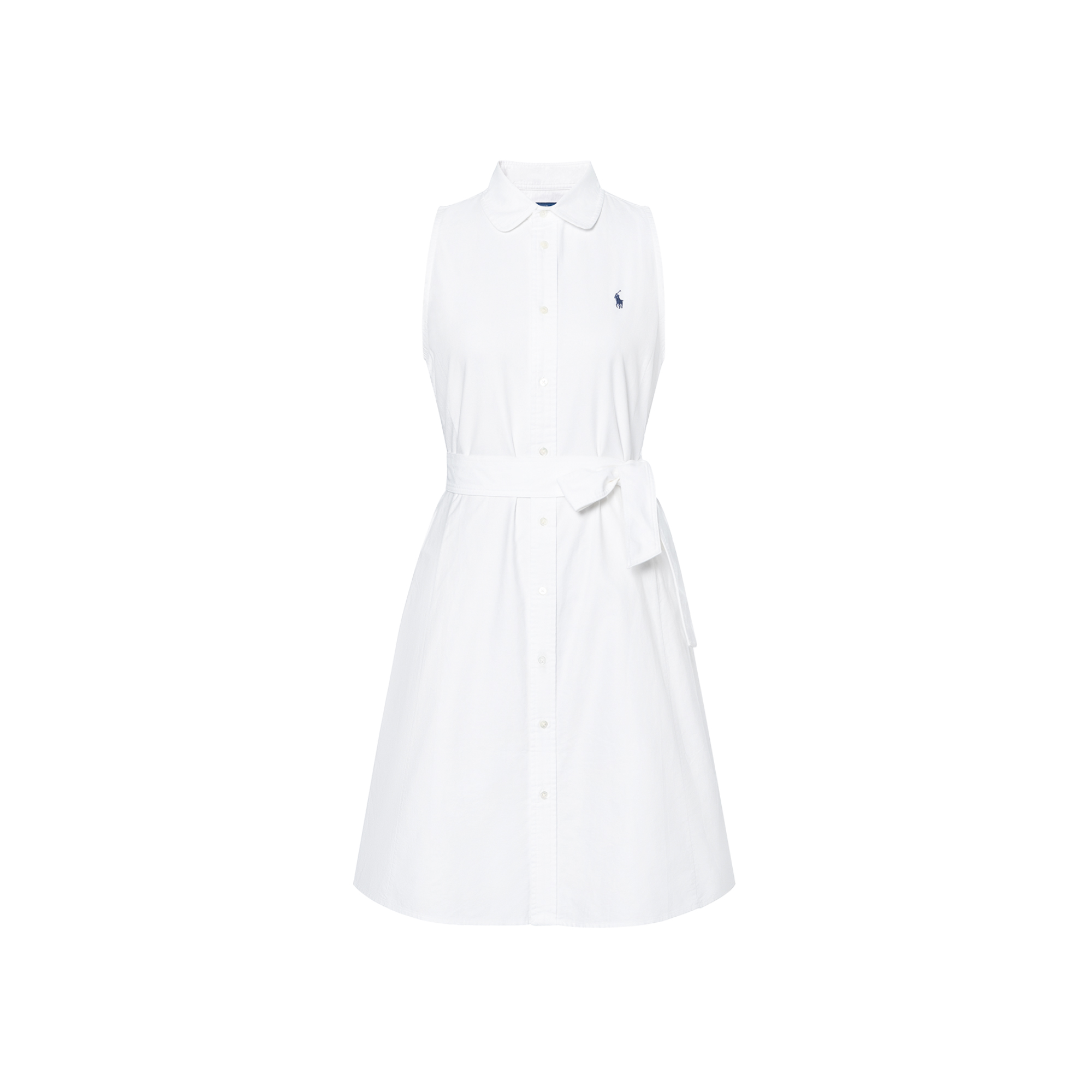 (Women) Polo Ralph Lauren  White Sleeveless Shirt Dress with Belted Design. WMPODRSNFA20317-100