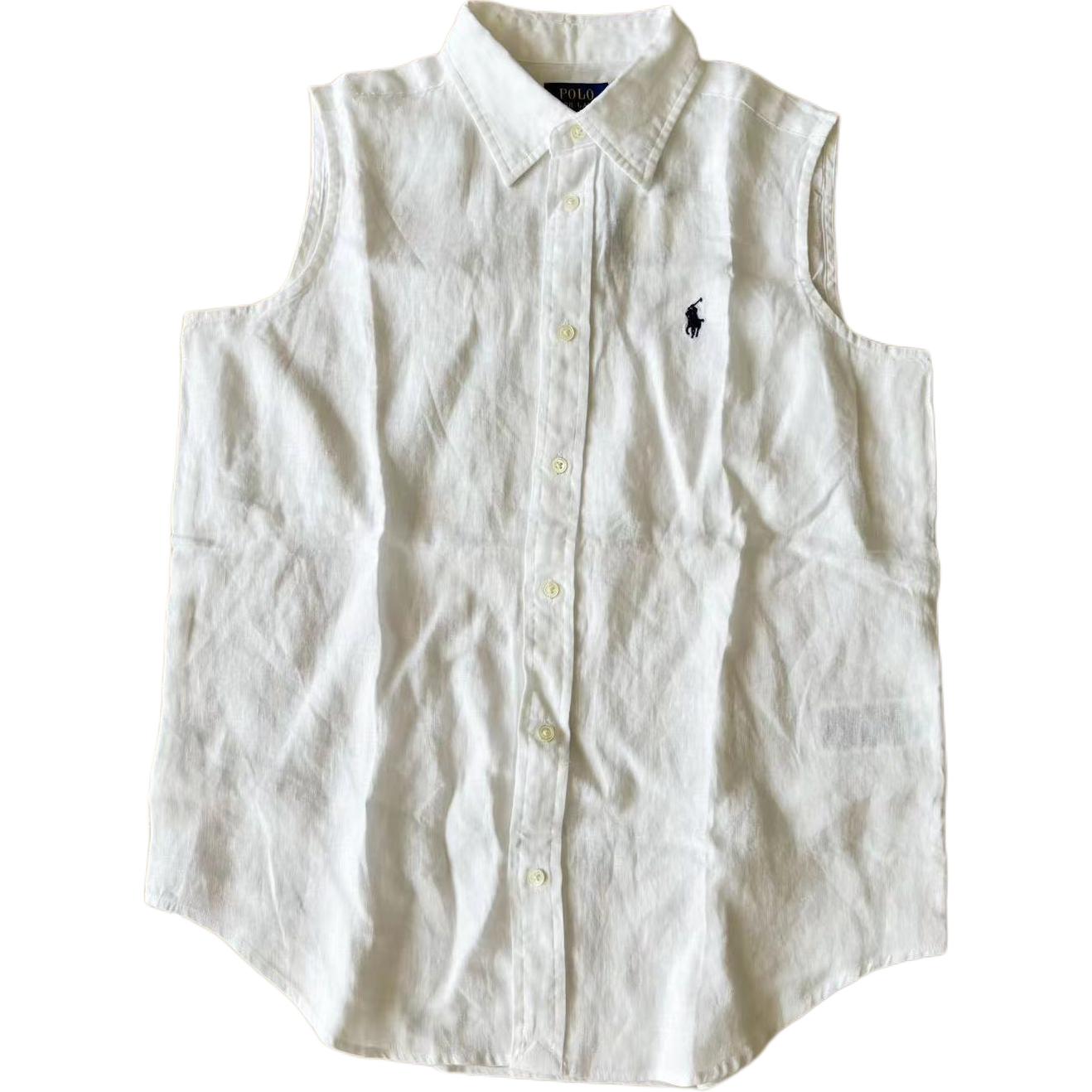 Order (W) Polo Ralph Lauren 白色無袖襯衫附品牌刺繡標誌 211944354-001