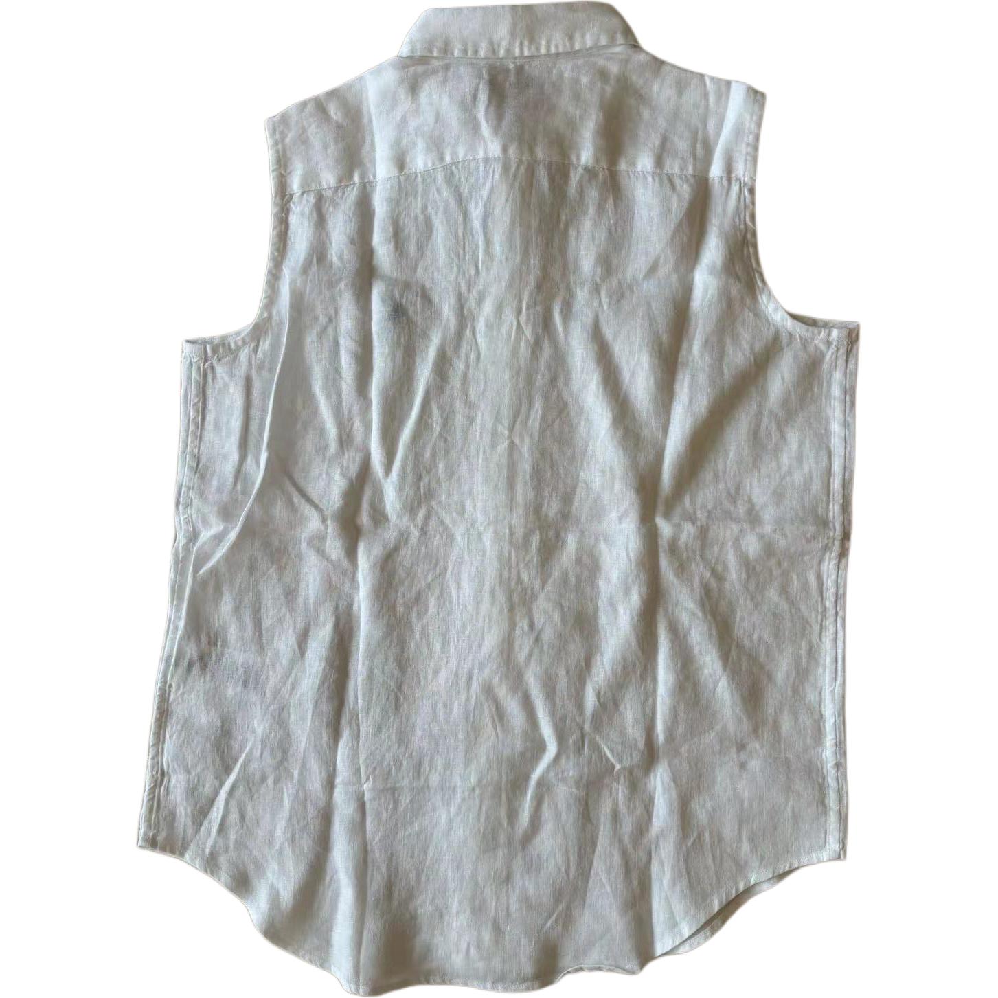 Lookbook (W) Polo Ralph Lauren 白色無袖襯衫附品牌刺繡標誌 211944354-001