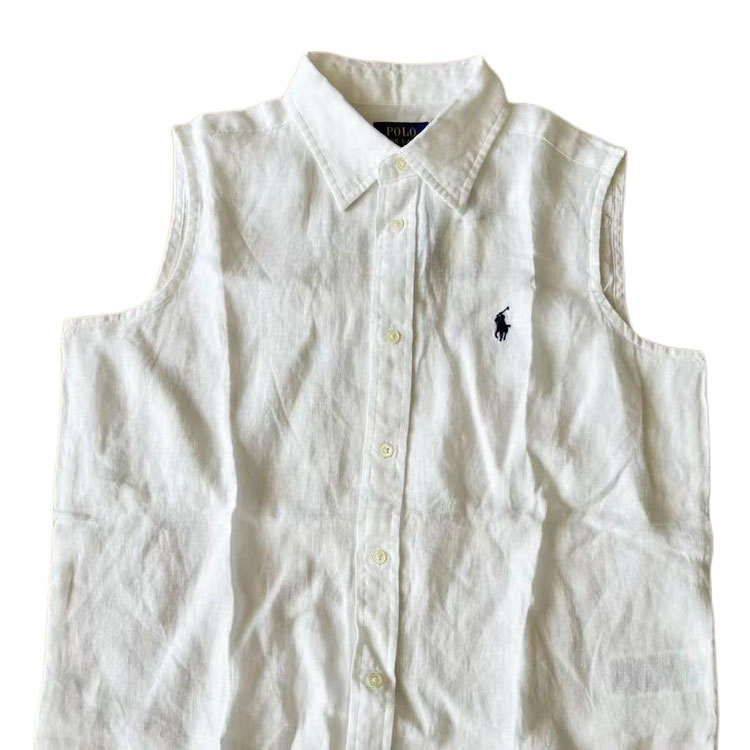 Shop (W) Polo Ralph Lauren 白色無袖襯衫附品牌刺繡標誌 211944354-001