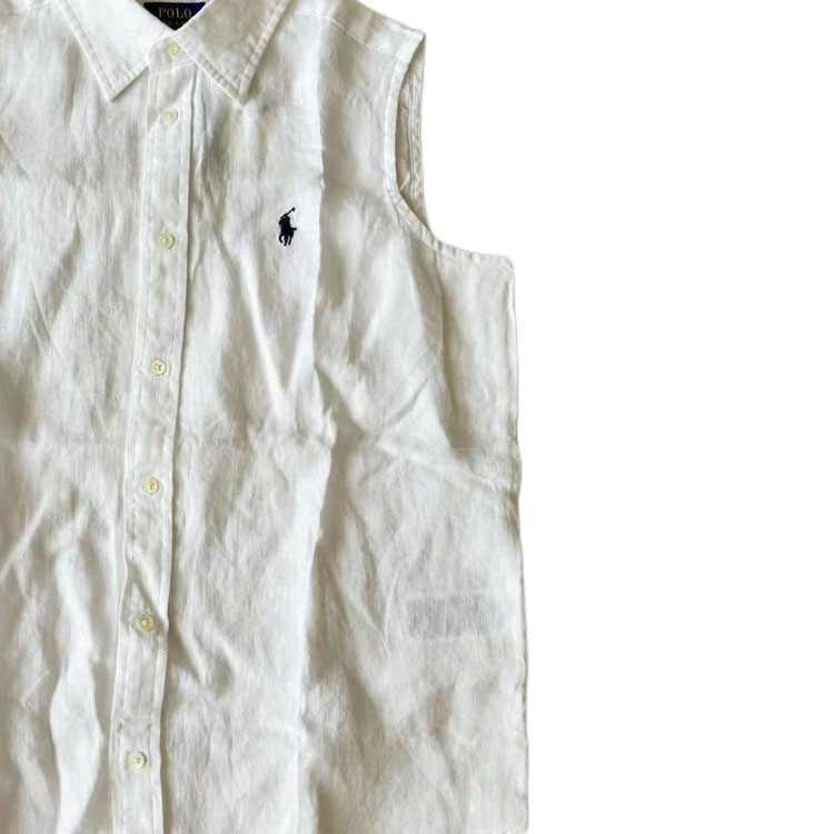 Details for (W) Polo Ralph Lauren 白色無袖襯衫附品牌刺繡標誌 211944354-001
