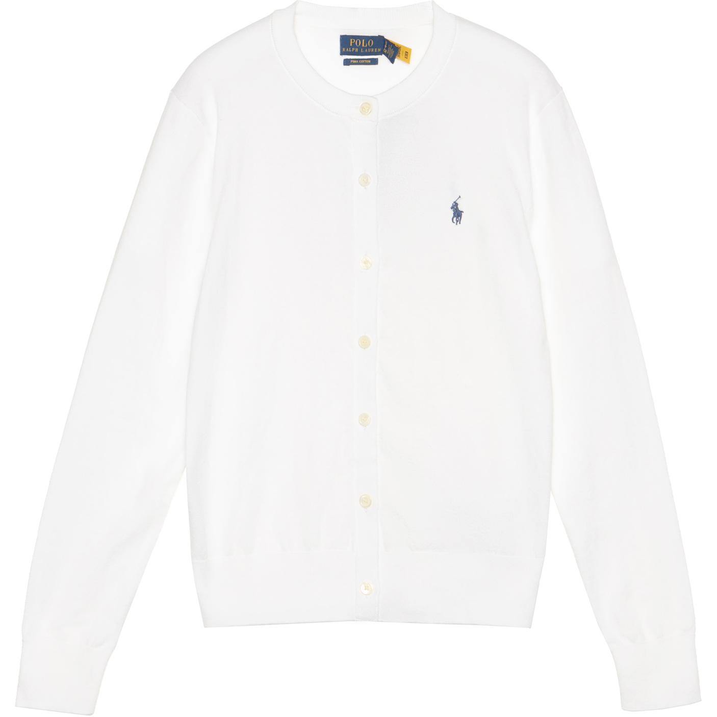 (Women) Polo Ralph Lauren  White Solid Logo Embroidered Knit Jacket Sweater. 211784759-003 圖 2