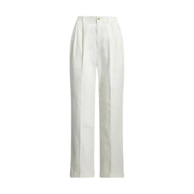 (Women) Polo Ralph Lauren White Straight-Leg Mid-Rise Casual Pants. WMPOPNTN4H20030-100