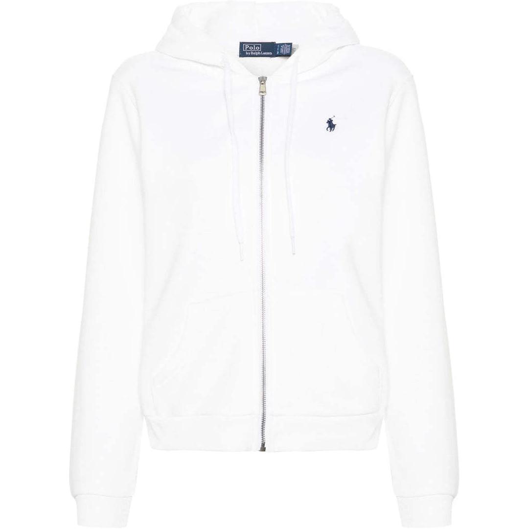 (Women) Polo Ralph Lauren  White Zip-Up Hoodie Jacket with Long Sleeves. 211943008-001