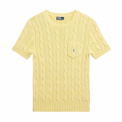(Women) Polo Ralph Lauren Yellow Logo Crewneck Knit Short Sleeve T-Shirt. 211895379-015