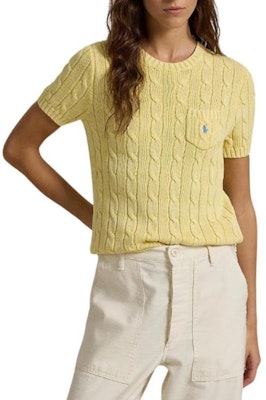 (W) Polo Ralph Lauren Kuning Logo Crewneck Baju-T Lengan Pendek. 211895379-015 Shop (W) Polo Ralph Lauren Kuning Logo Crewneck Baju-T Lengan Pendek. 211895379-015