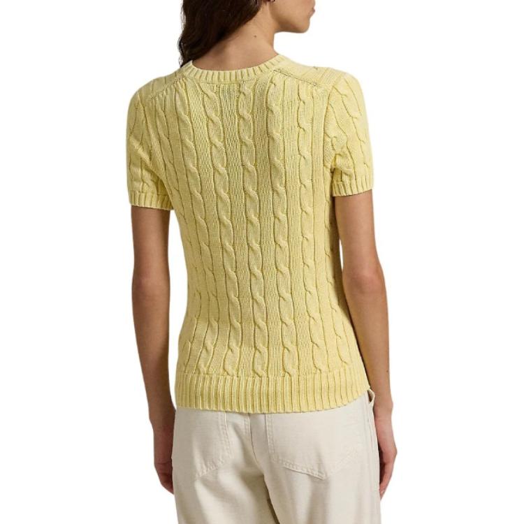 Purchase (W) ポロ ラルフ ローレン イエローロゴ クルーネック ニット 半袖 Tシャツ 211895379-015