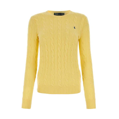(Women) Polo Ralph Lauren Yellow Striped Embroidered Loose Knit Sweater 211910421-008