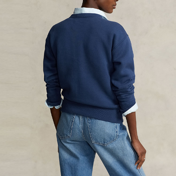 (Women) Polo Ralph Lauren Bear Embroidered Crewneck Sweatshirt Navy Blue WMPOKNINFB20503-410 圖 5