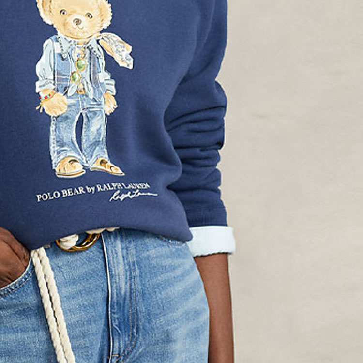 (Women) Polo Ralph Lauren Bear Embroidered Crewneck Sweatshirt Navy Blue WMPOKNINFB20503-410 圖 6