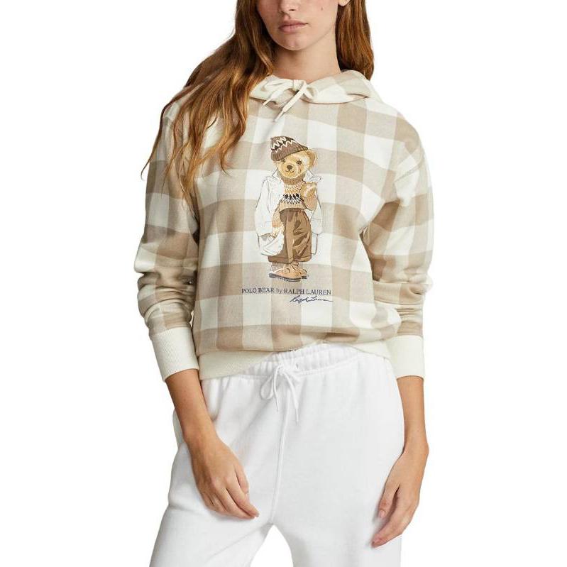 Shop (W) Polo Ralph Lauren 卡通印花米色连帽衫 211916133-001