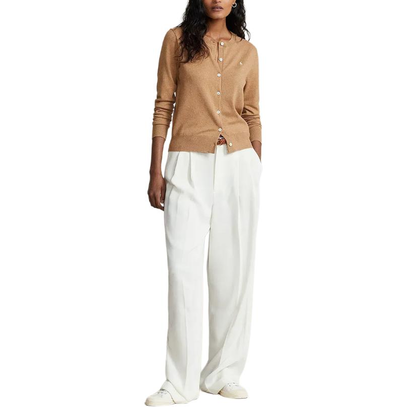 (Women) Polo Ralph Lauren Beige Solid Logo Button-Up Knit Long Sleeve  Sweater. 211891672-008 圖 4