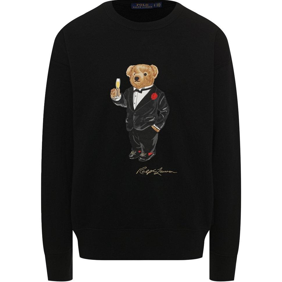 (Women) Polo Ralph Lauren Black Sweater with Bear Pattern Crewneck Long Sleeve 211782886-001 圖 2