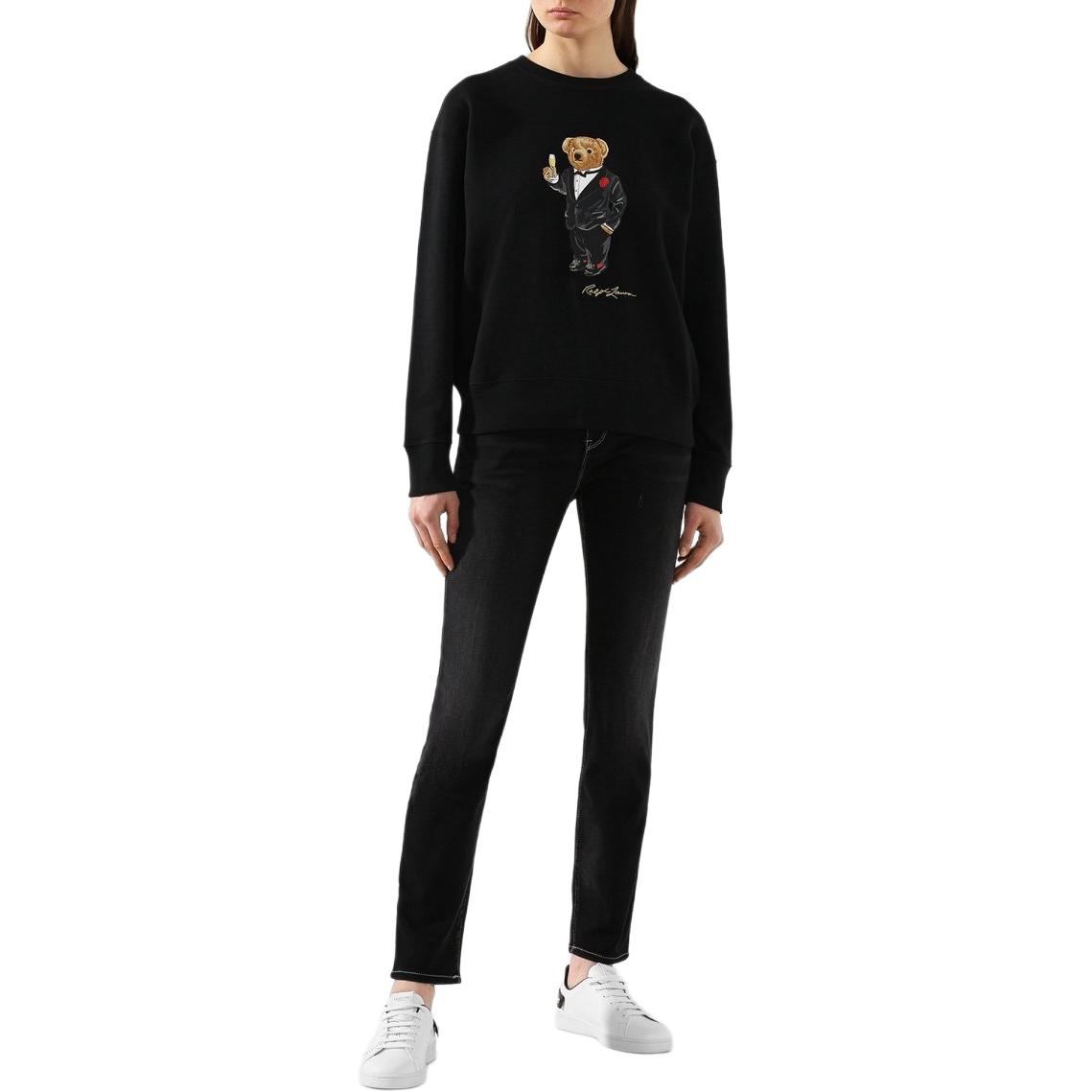 (Women) Polo Ralph Lauren Black Sweater with Bear Pattern Crewneck Long Sleeve 211782886-001 圖 3