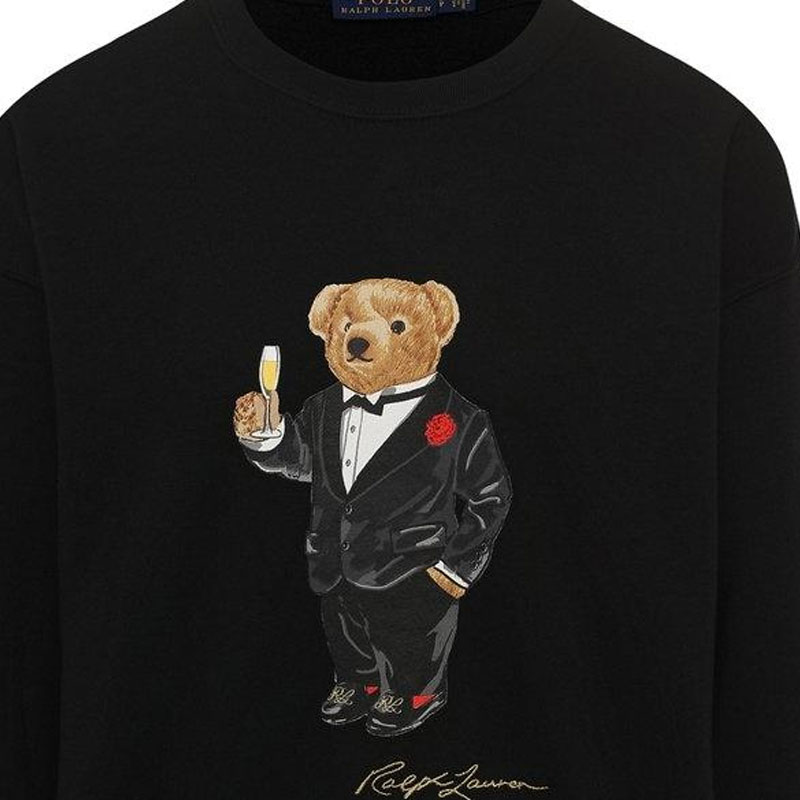 (Women) Polo Ralph Lauren Black Sweater with Bear Pattern Crewneck Long Sleeve 211782886-001 圖 7