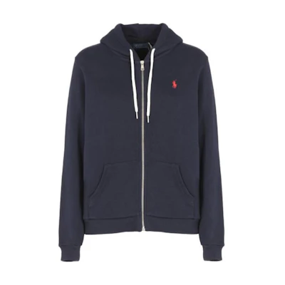(Women) Polo Ralph Lauren Blue Logo Hoodie Zip-Up Sweatshirt 211935584-009