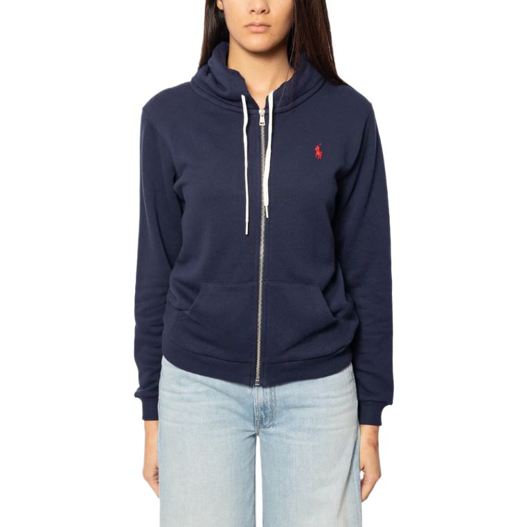 (Women) Polo Ralph Lauren Blue Logo Hoodie Zip-Up Sweatshirt 211935584-009 圖 4